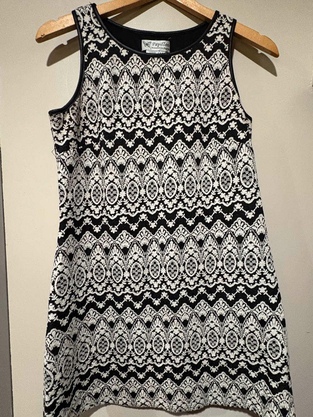 NWOT Papillon Blanc Black & White Floral Tank Dress
